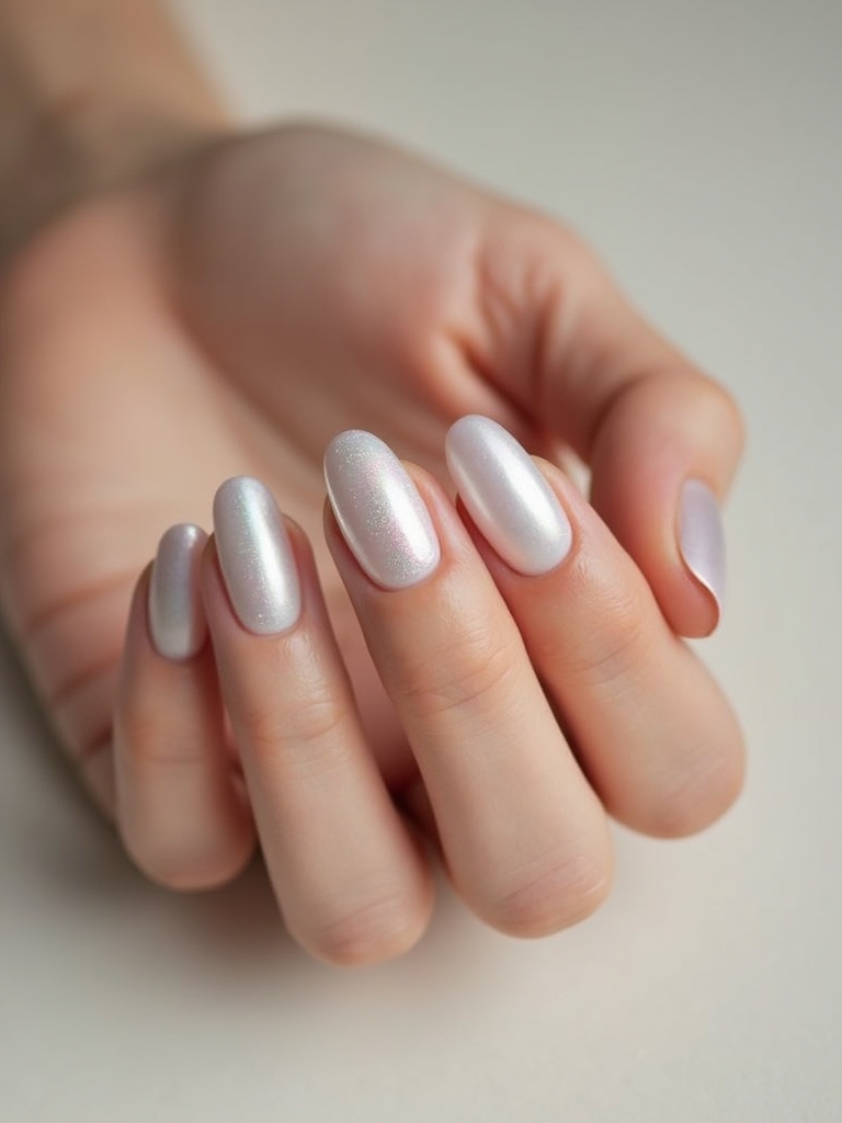 ethereal chrome glazed oval aura
