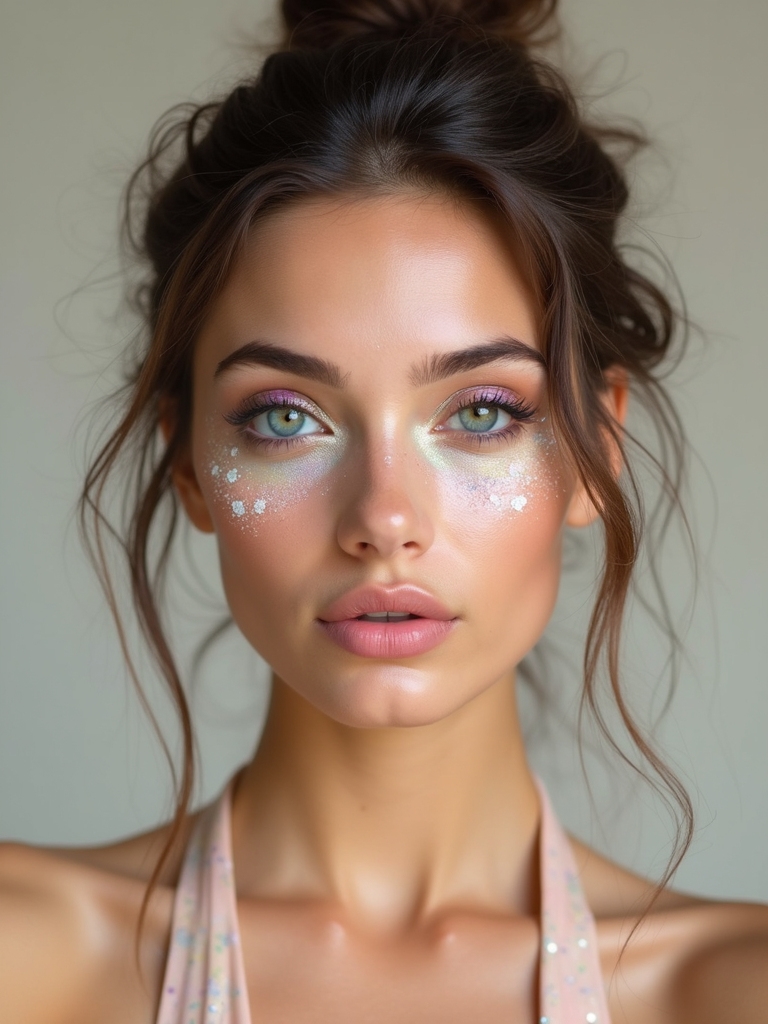ethereal glittered woodland fantasy faces