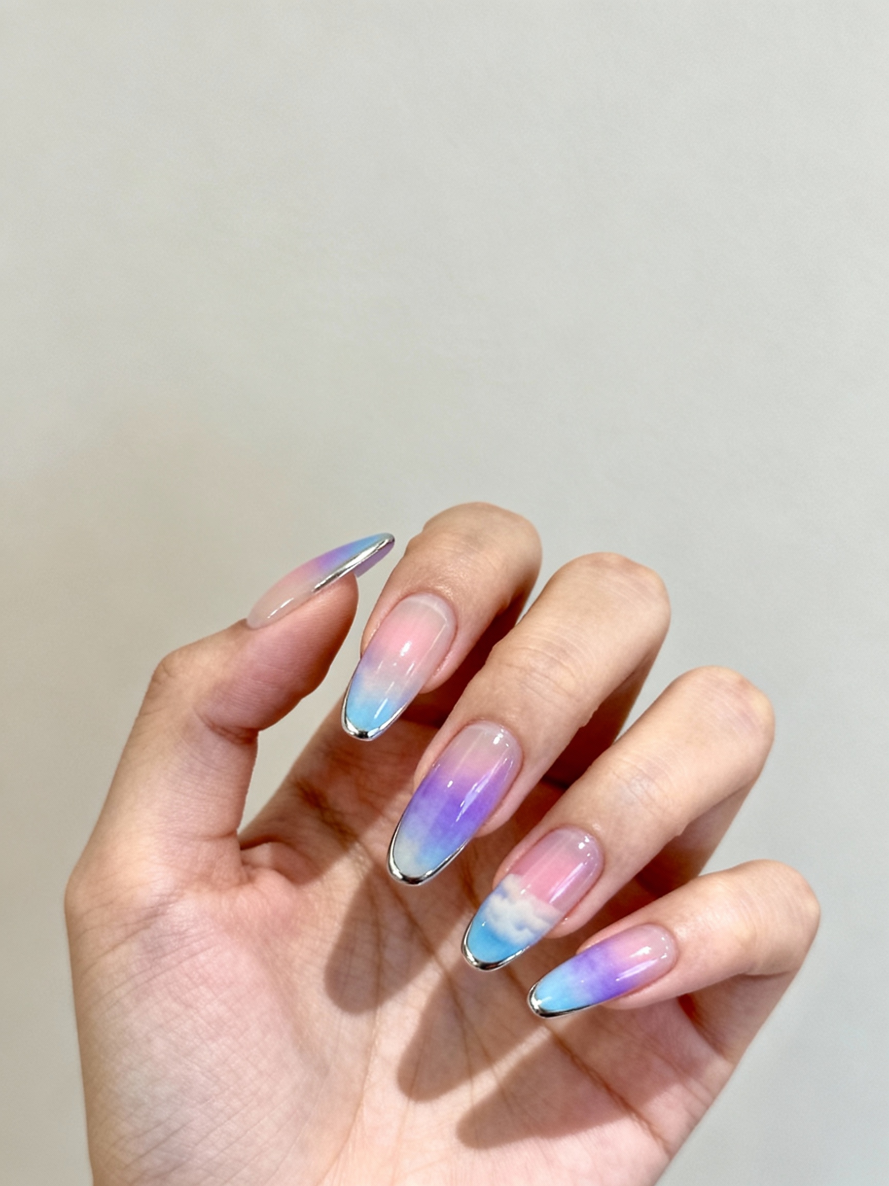 ethereal halo ombr nails