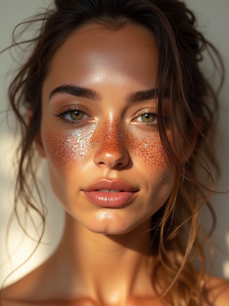 fake sun kissed glittered freckles