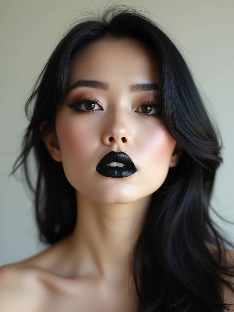 feathered brows matte stained mouth