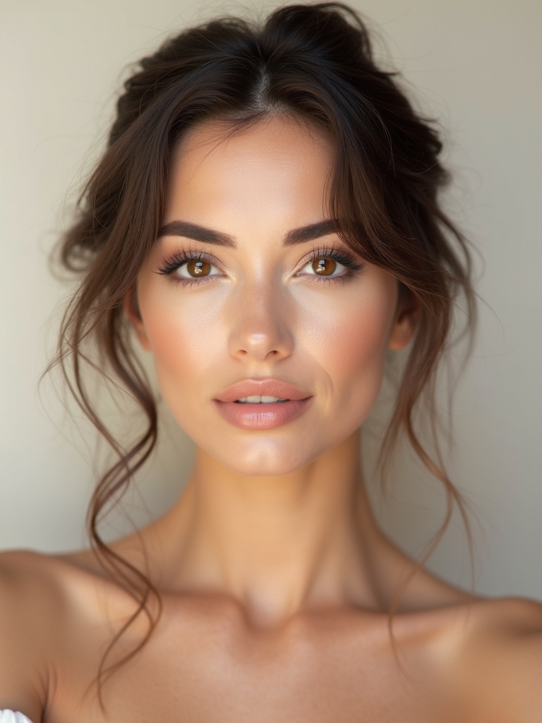 feathered brows with hairlike strokes