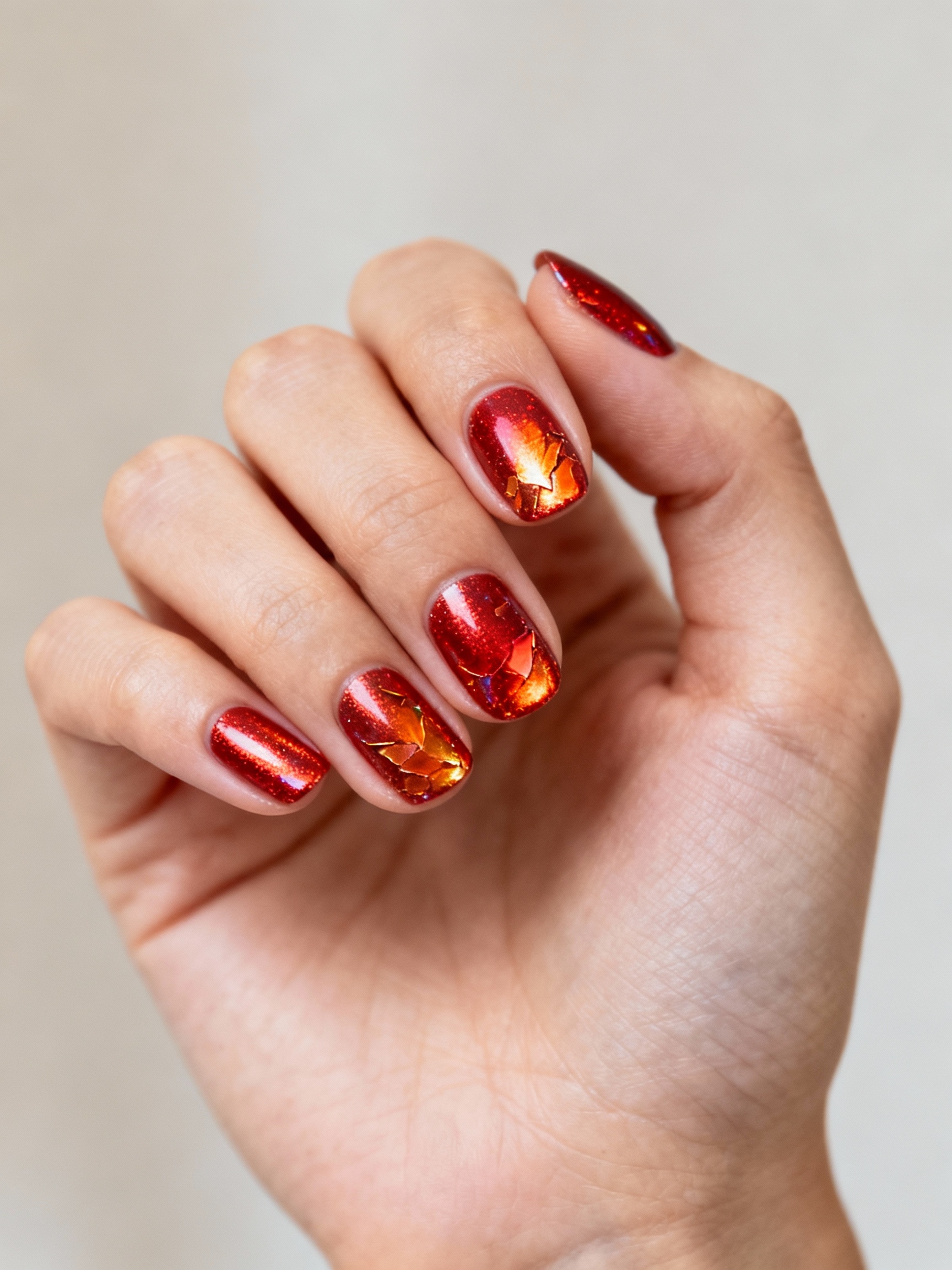 fiery opalescent red shimmer