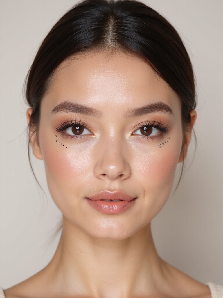 floating crease line with dots