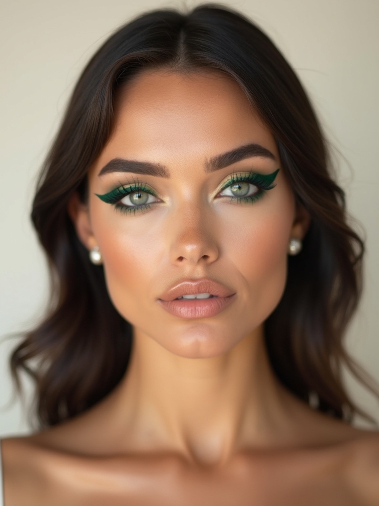forest green lifted winged liner
