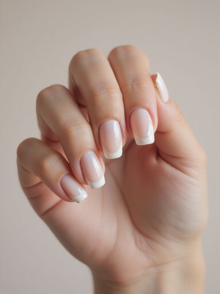 frosted y2k french manicure