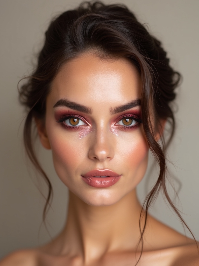 garnet centered velvety shimmery lid