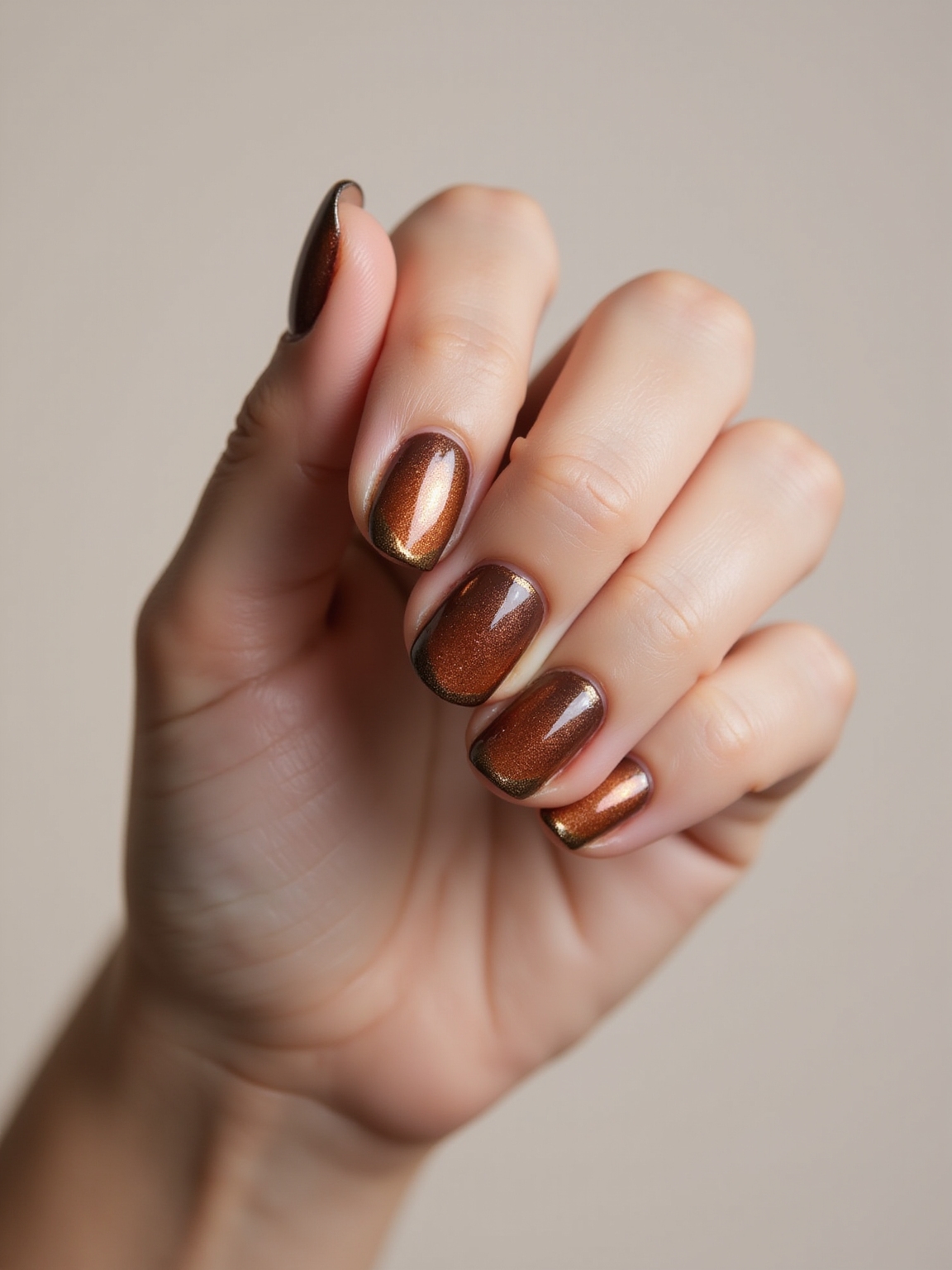 gilded brown french tips