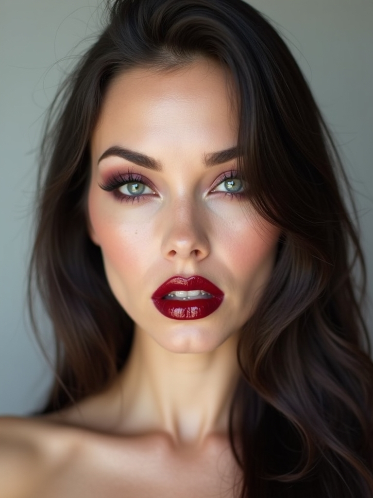 glam vampire blood red lips