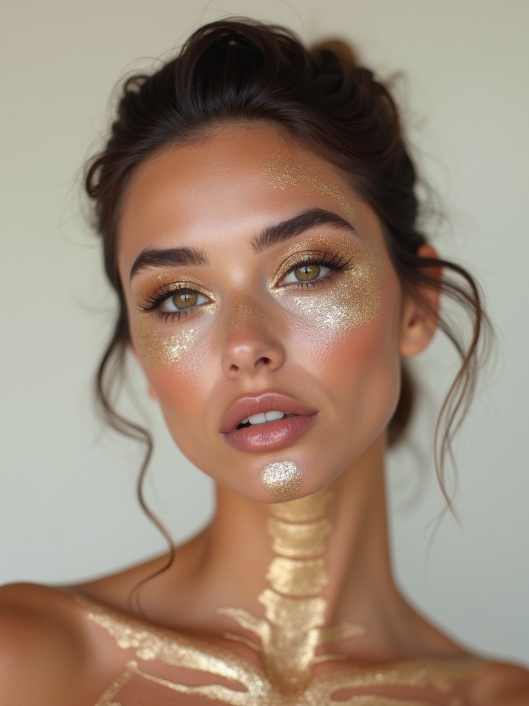 glamorous glittered sculpted bone