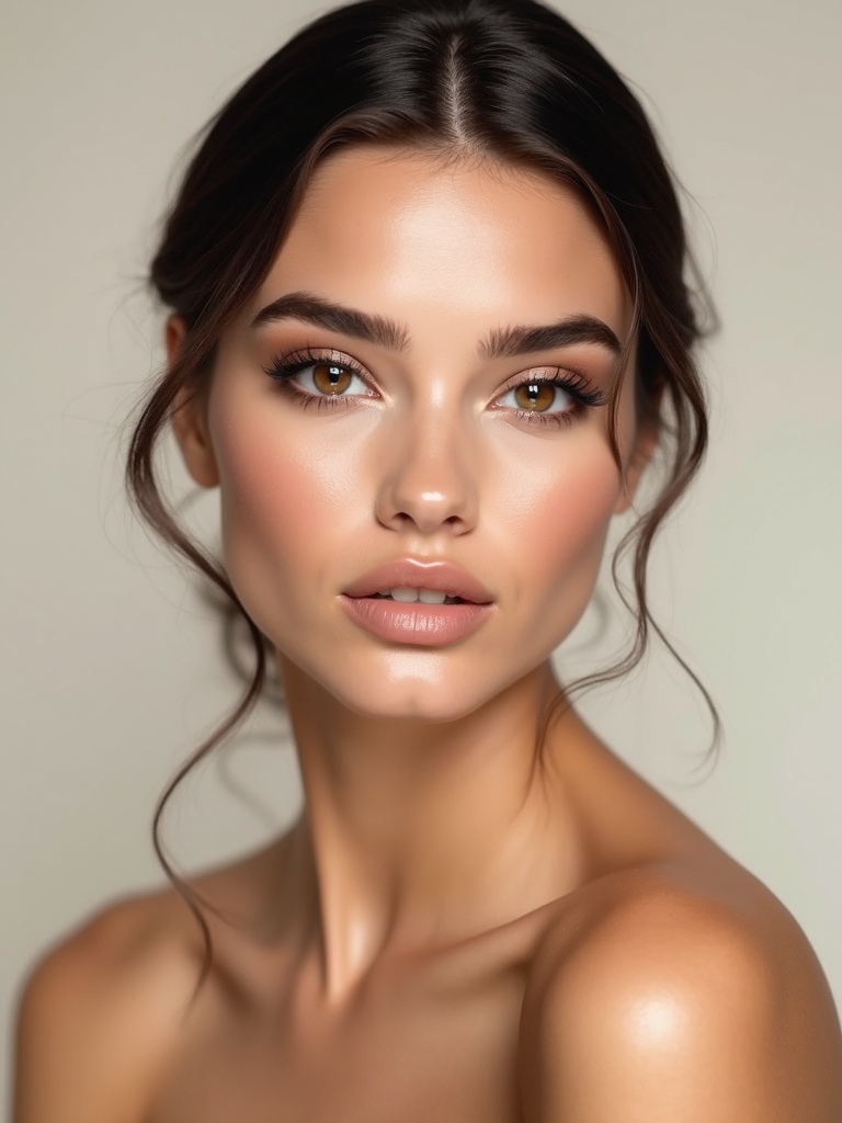 glassy dewy skin soft lashes