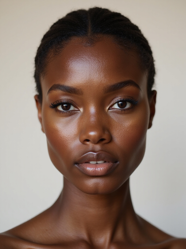 glassy skin with freckles
