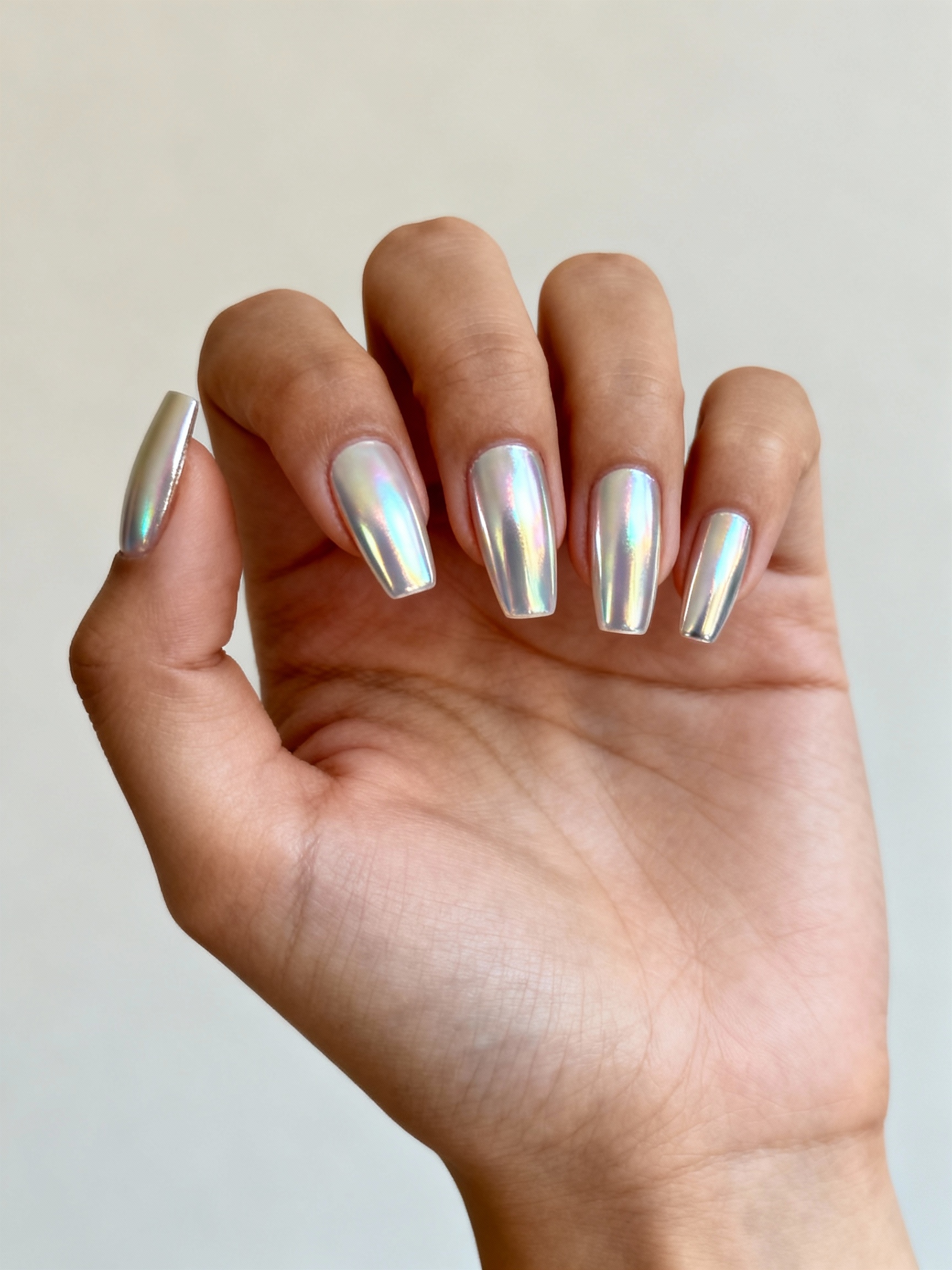 glazed sculptural chrome mirror