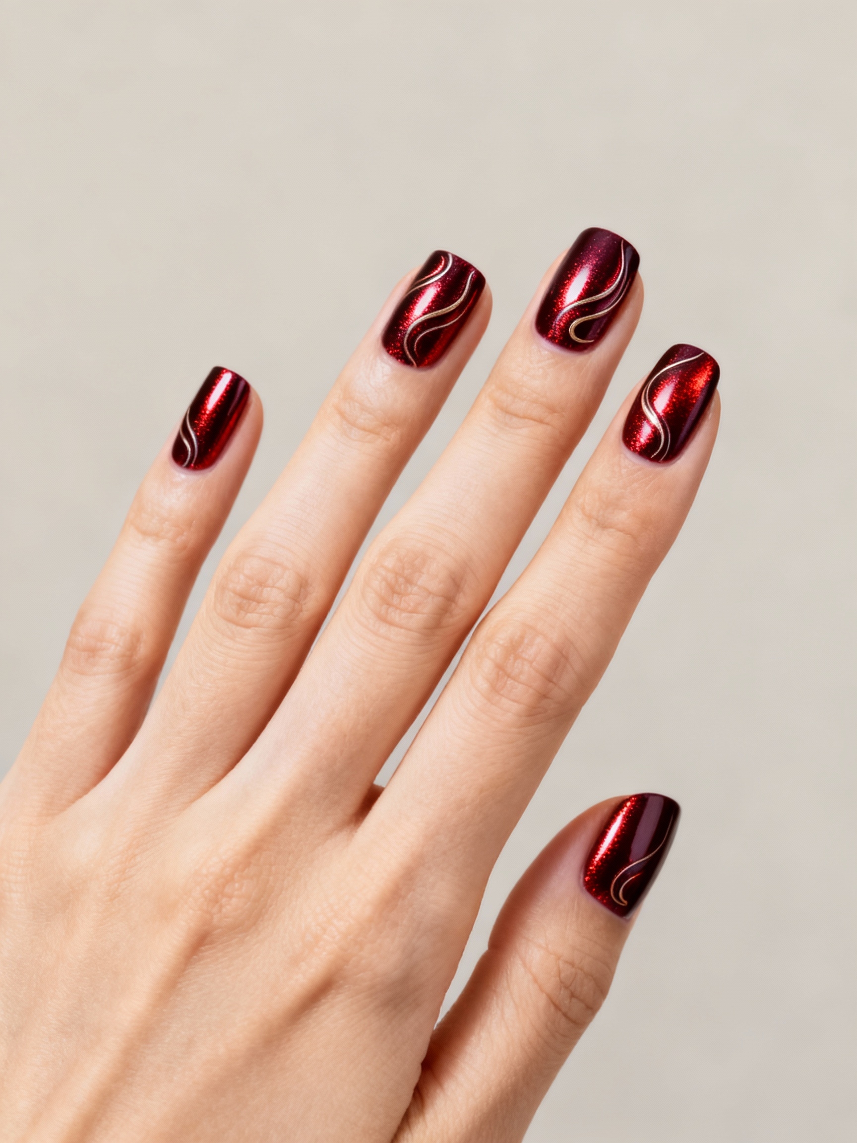 glistening garnet chrome swirls