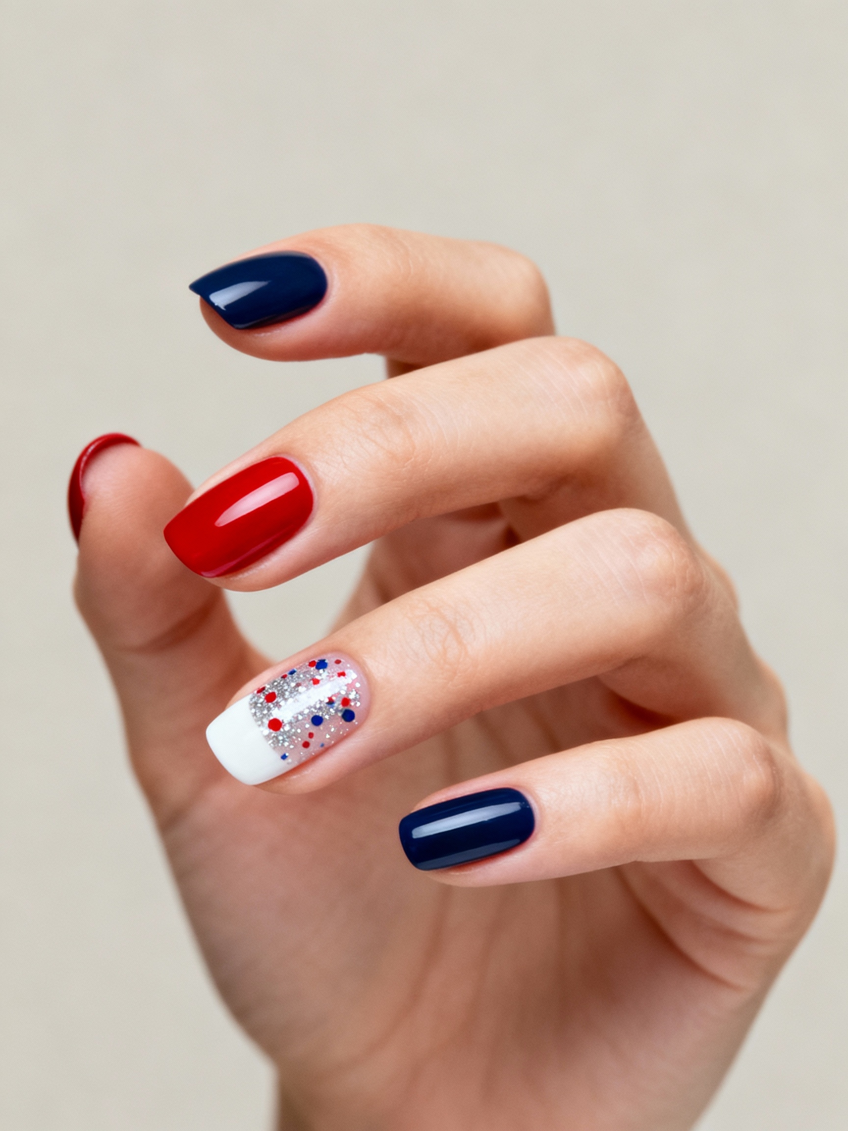 glitter accent with glossy