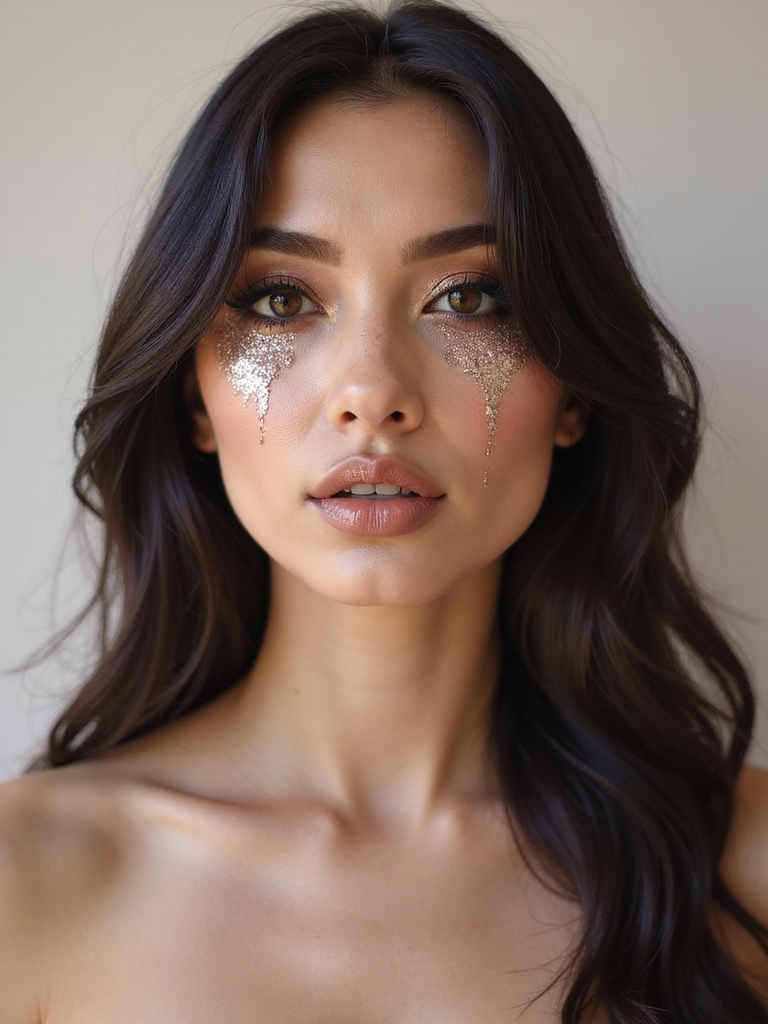 glittering hollowed cheeked ghoul glam