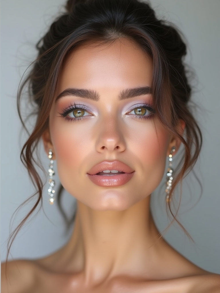 glossed strands with crystals