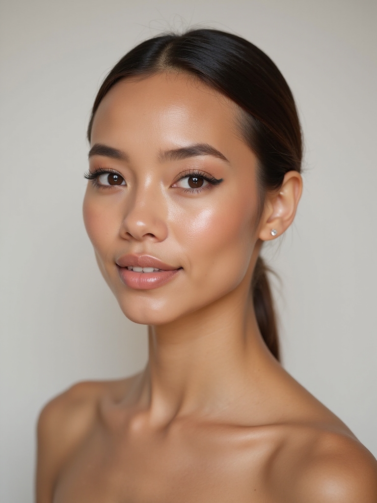 glossy eyelids minimalist natural face
