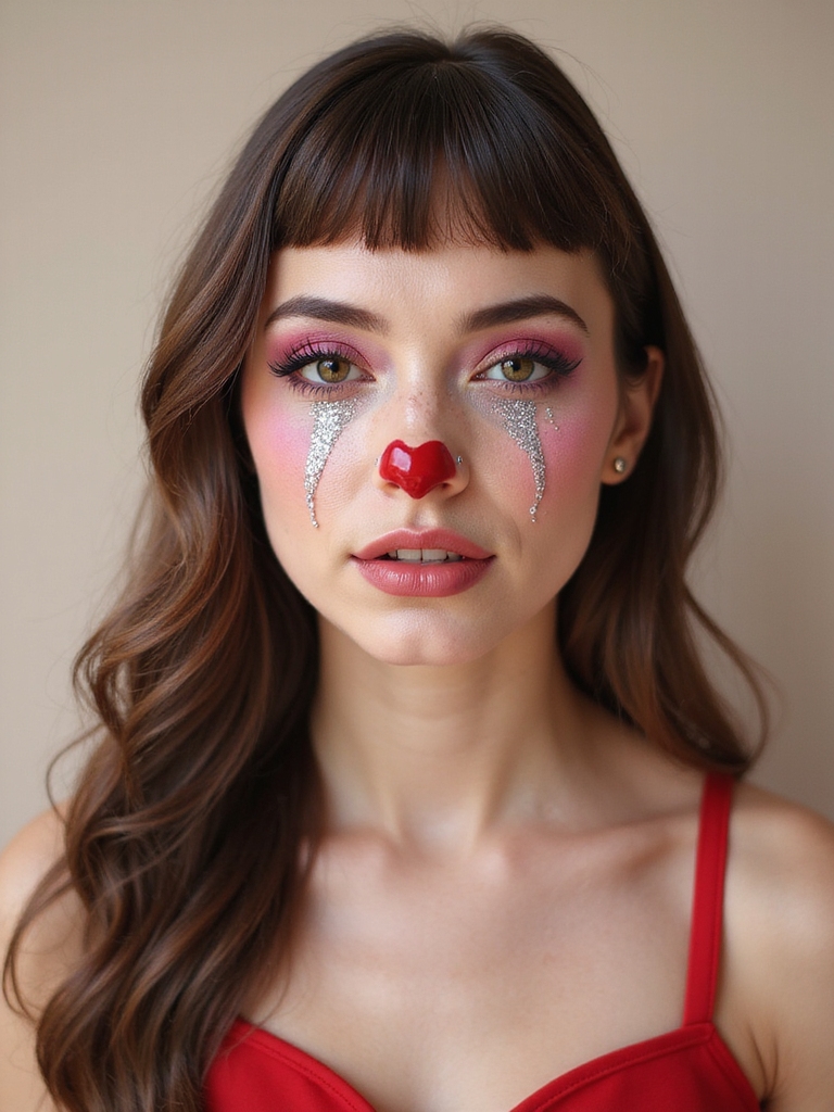 glossy heart glitter tears