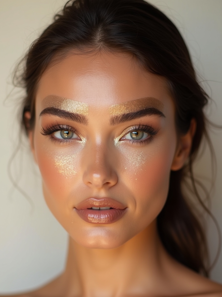 glossy laminated brows with foil