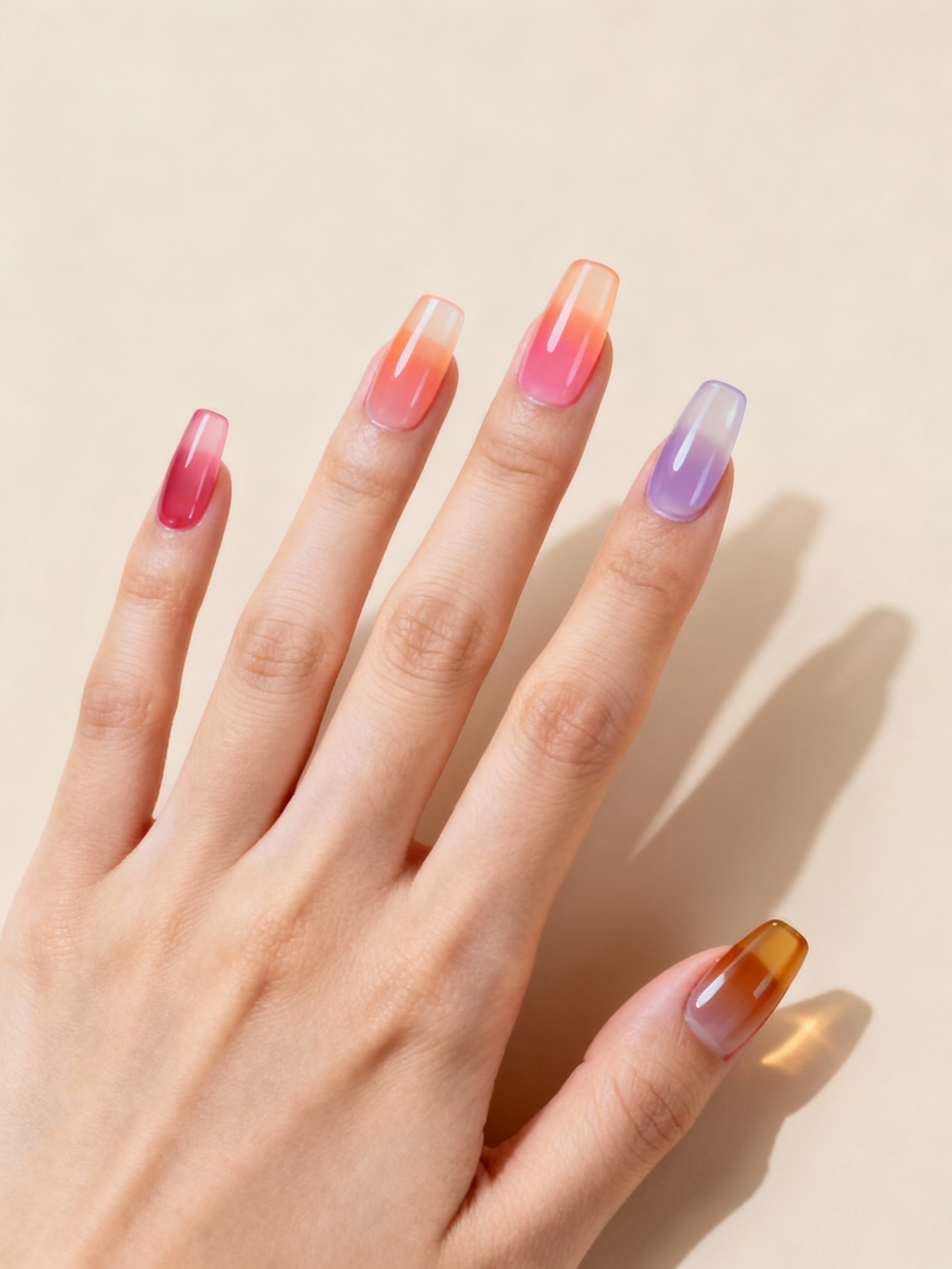 glossy layered jelly nail tint