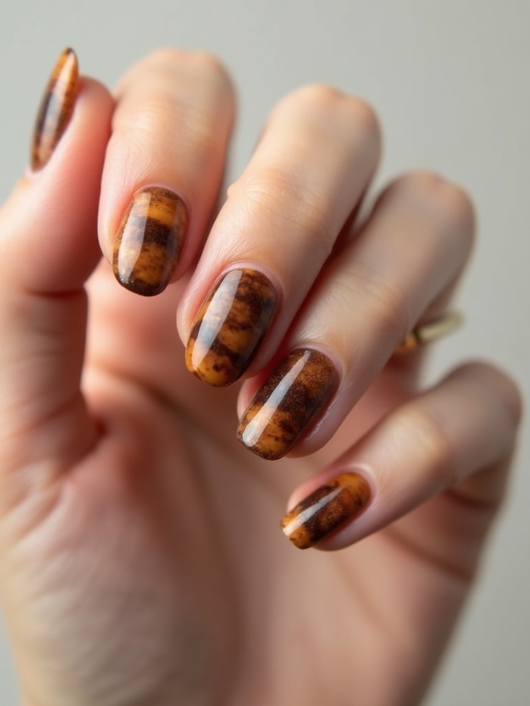 glossy layered tortoiseshell amber