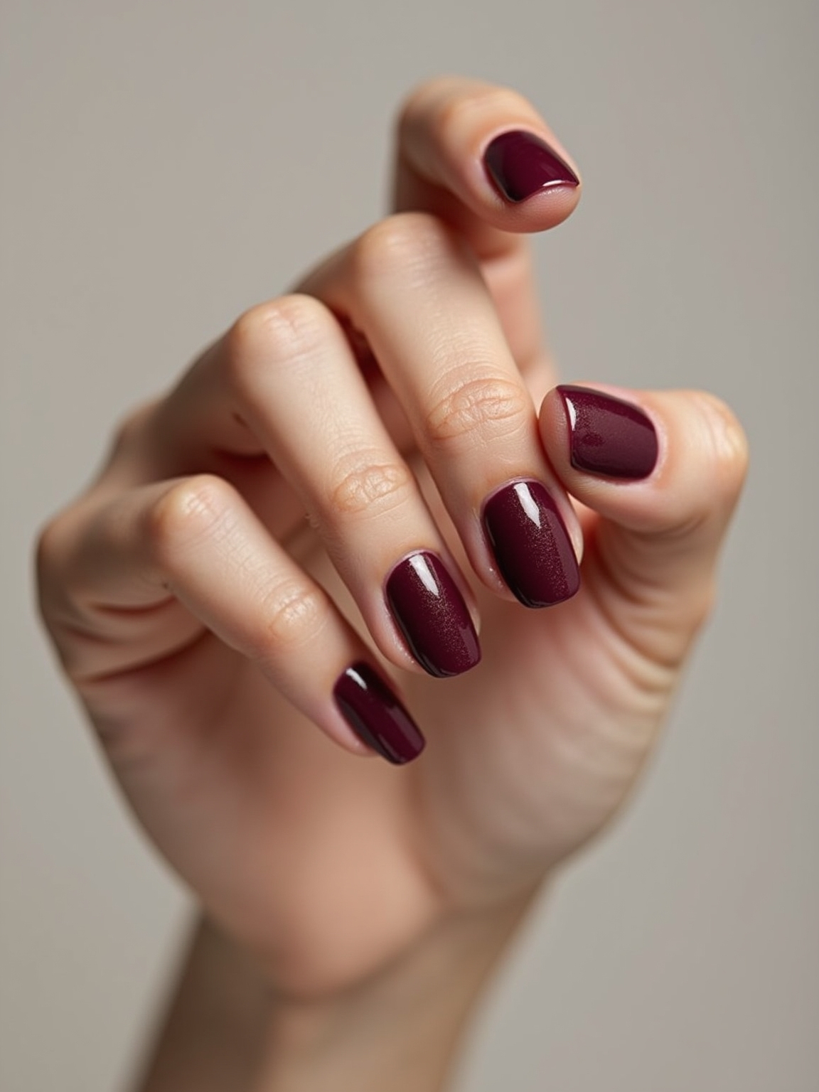 glossy moody cabernet nails