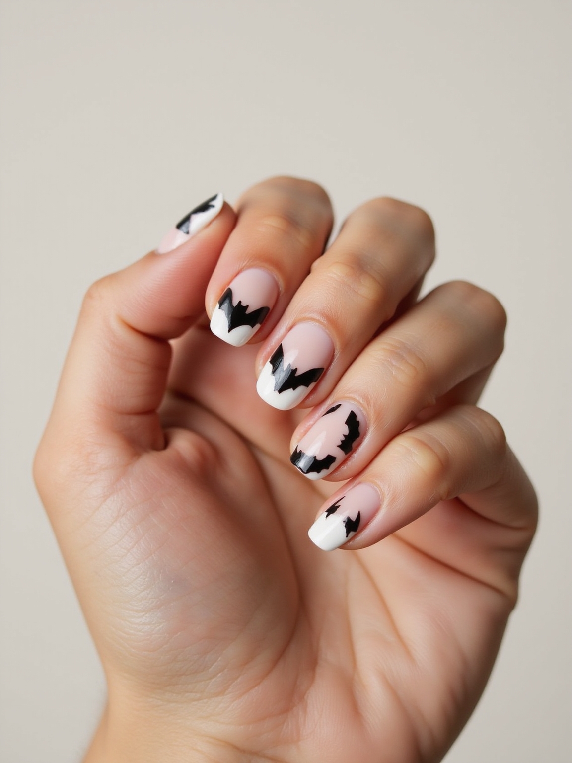 glossy negative space bat silhouettes