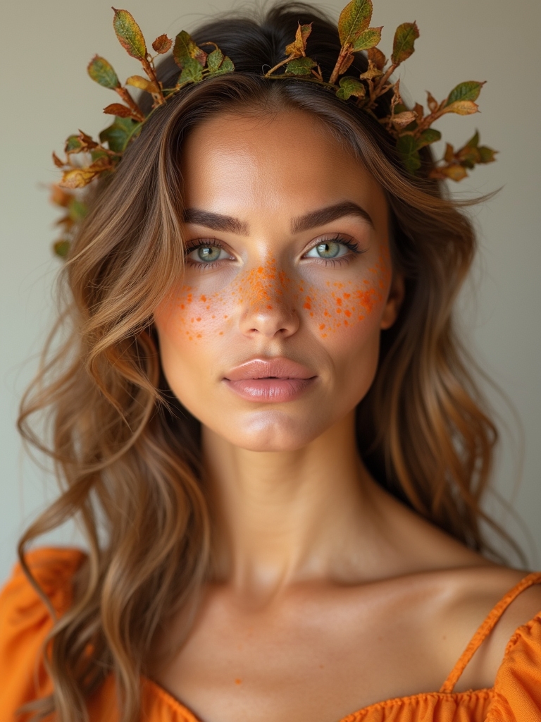 glossy pumpkin contours with vines