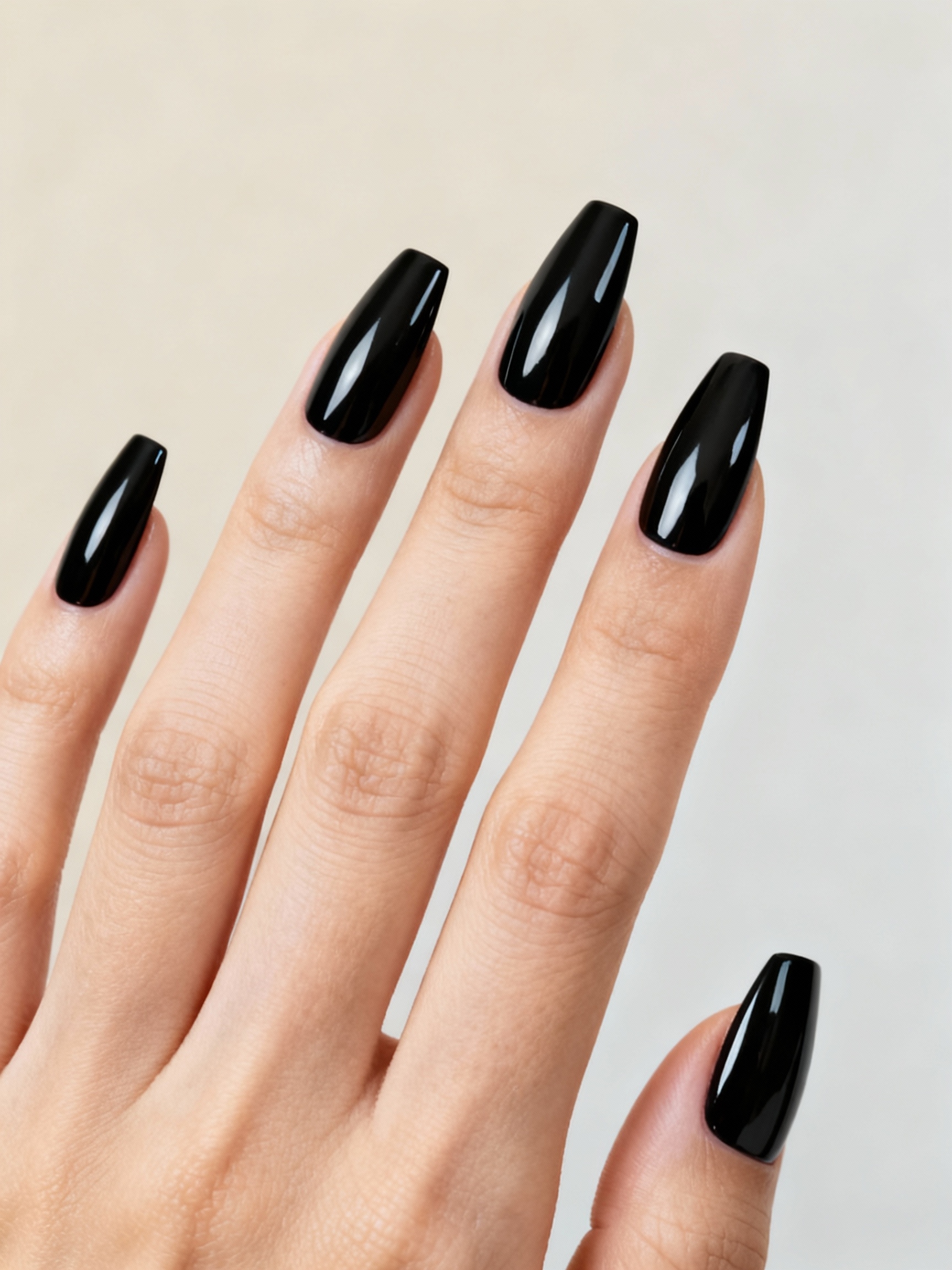 glossy sculpted coffin nails