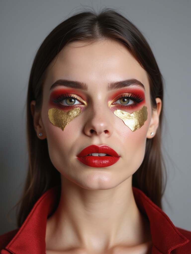 gold foiled regal makeup look