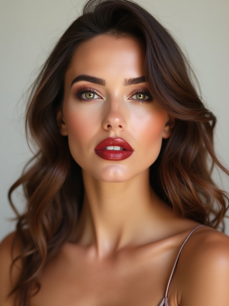 gradient glossy cherry cola lips