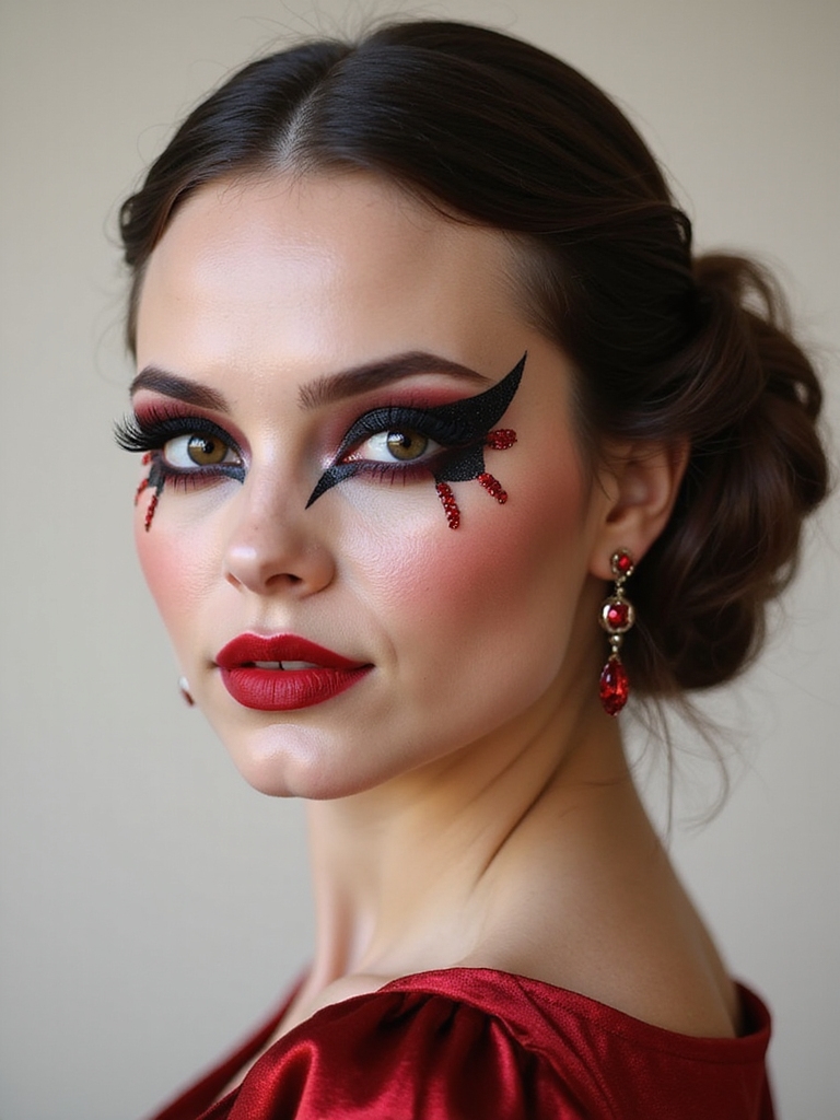 heart shaped gem studded liner