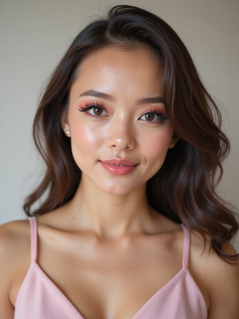 heart shaped glossy cheek detail