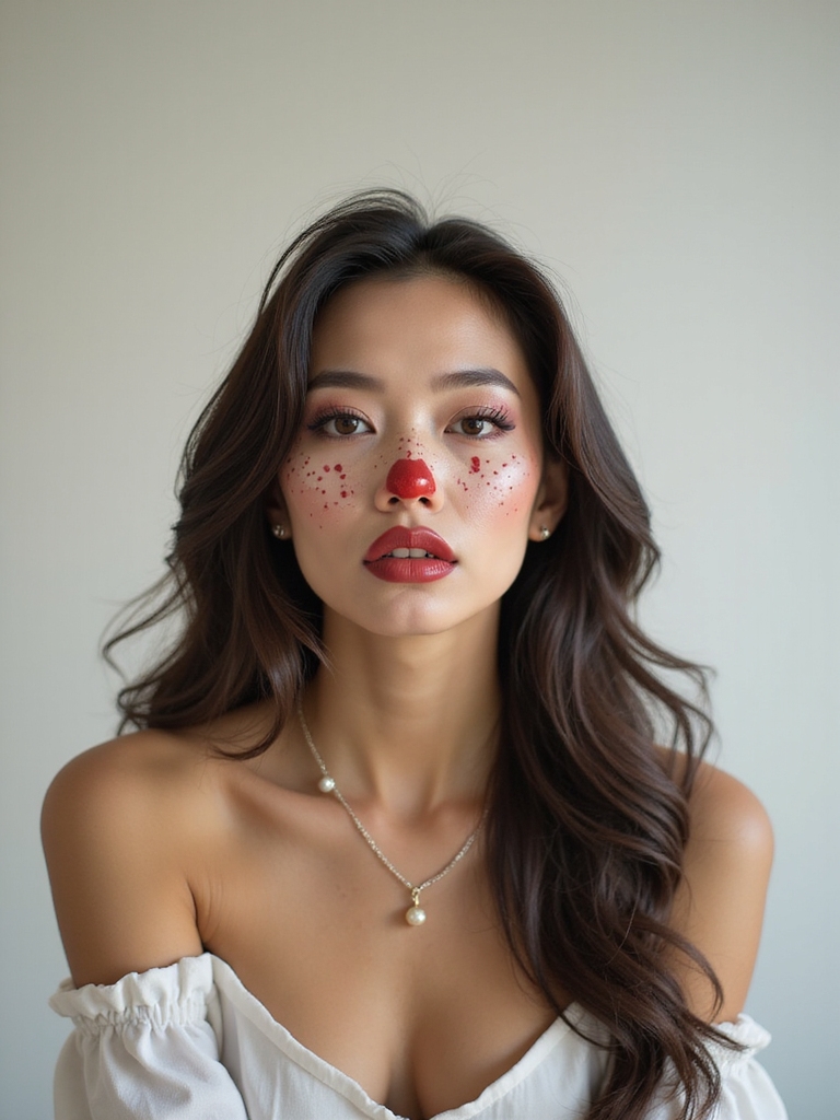heart tipped freckled playful look
