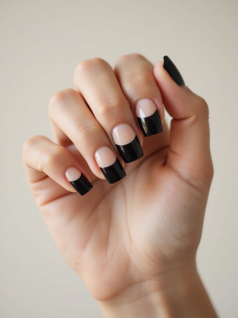 high gloss jet black tips