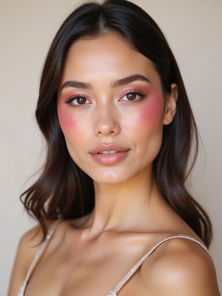 high placed rosy sculpted wash