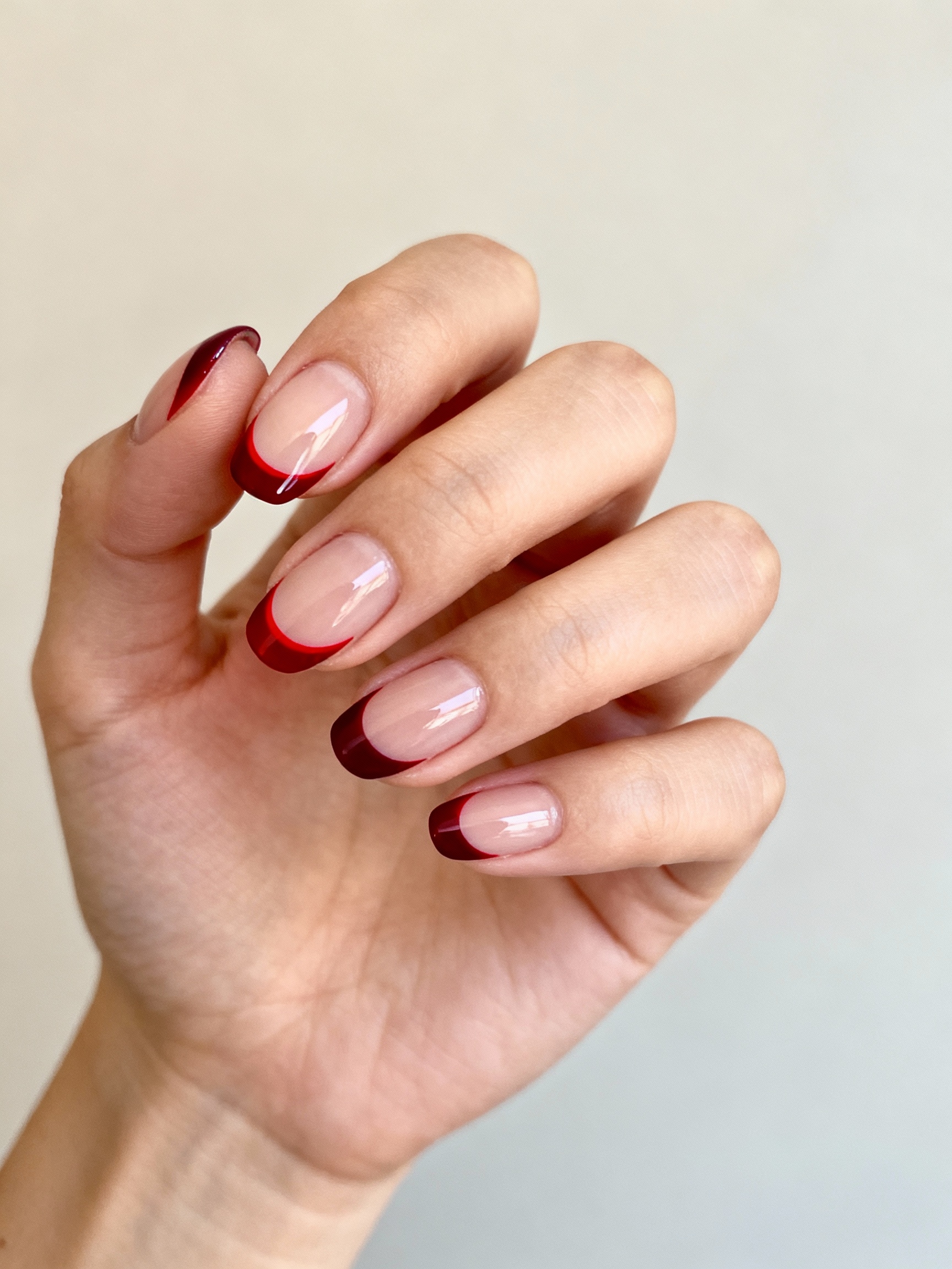 high shine cherry lacquered tips