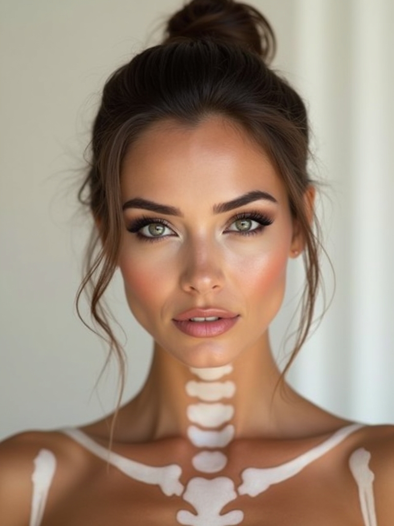 hollowed cheek monochrome contour