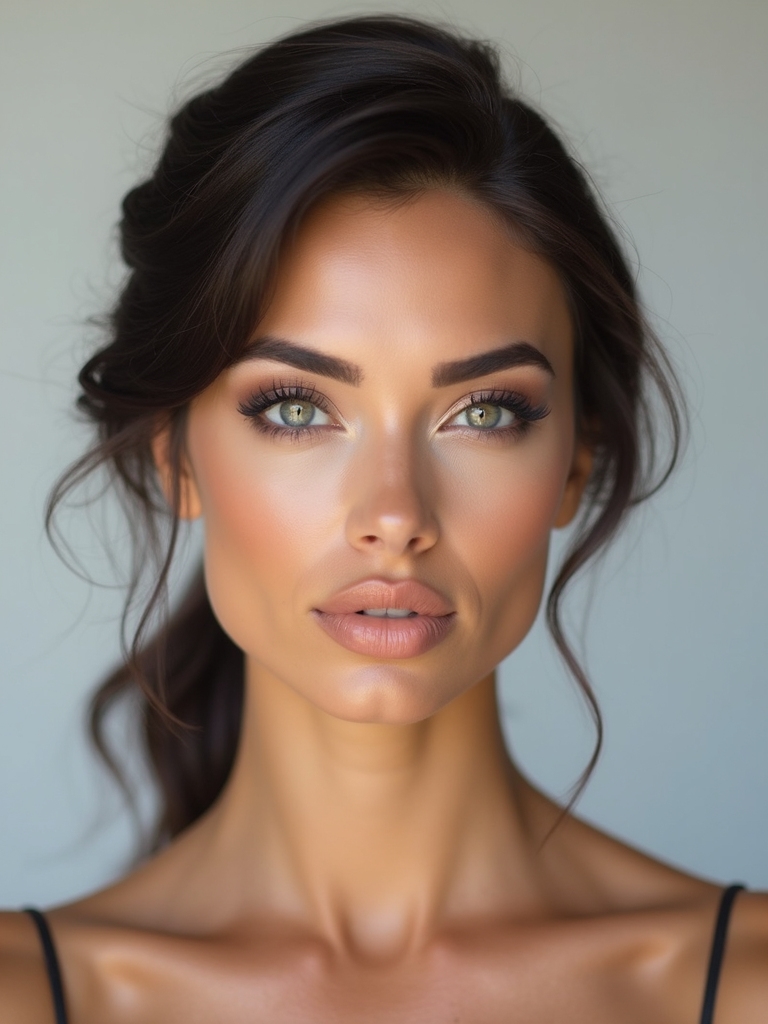 hollowed cheekbones subtle shading