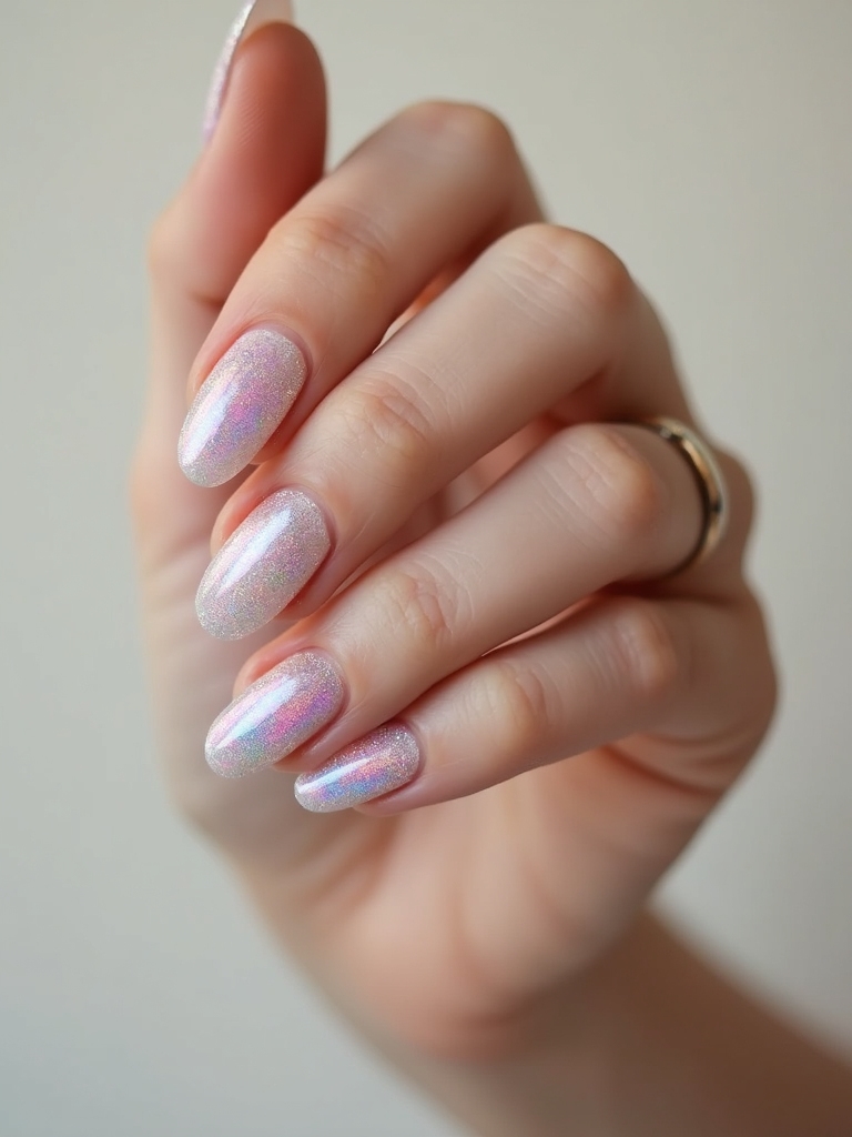 holographic aurora mint shimmer