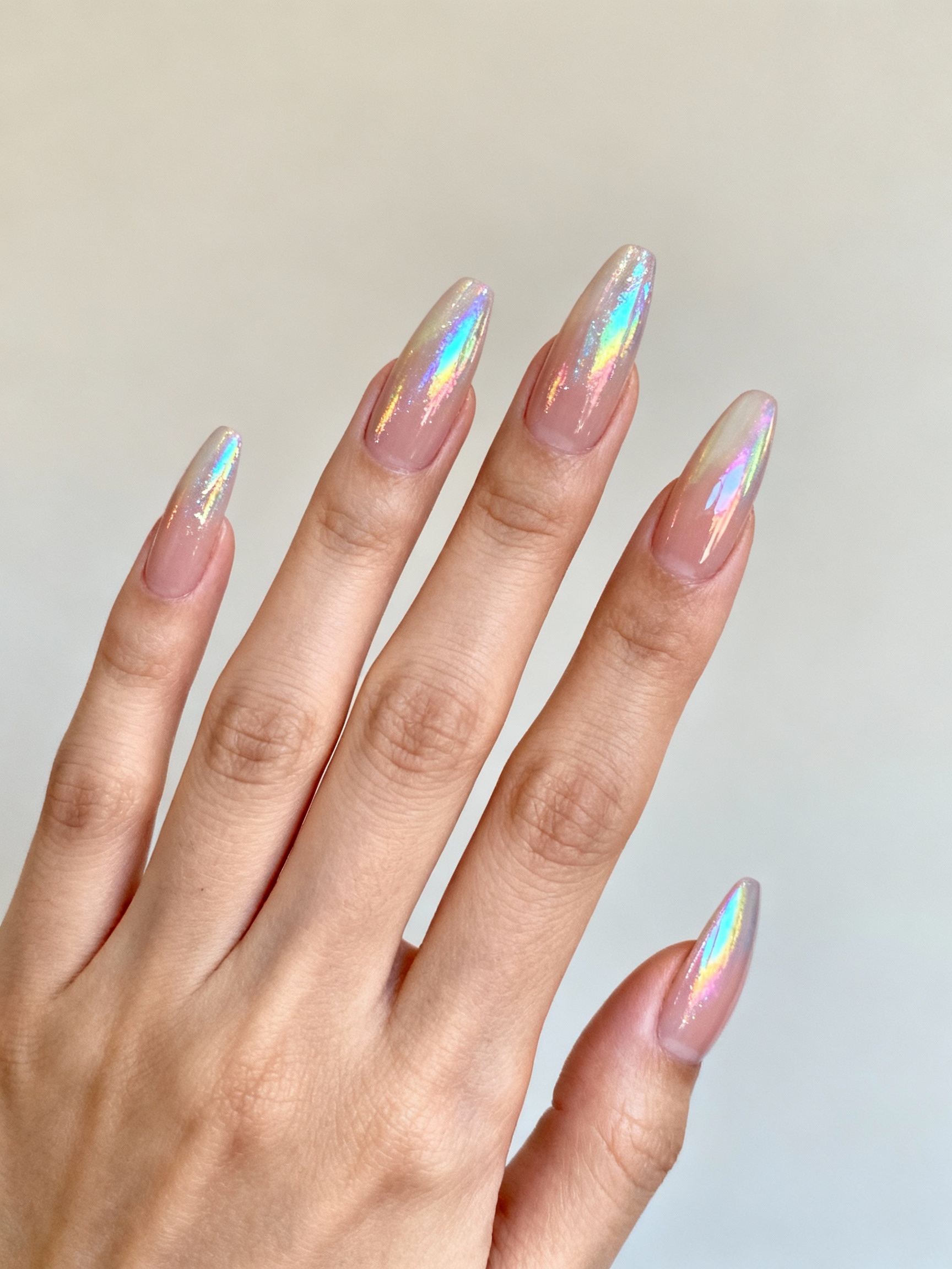 holographic foil accent nails