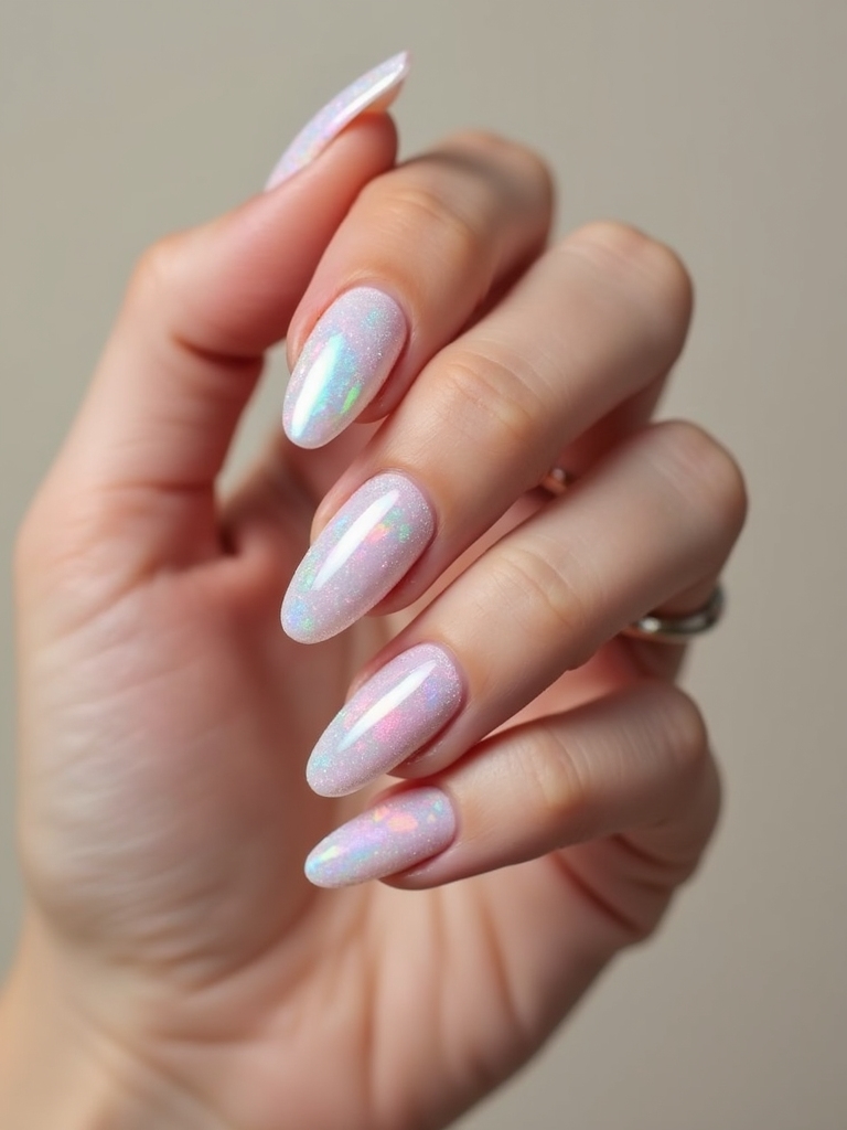holographic glazed chrome tips