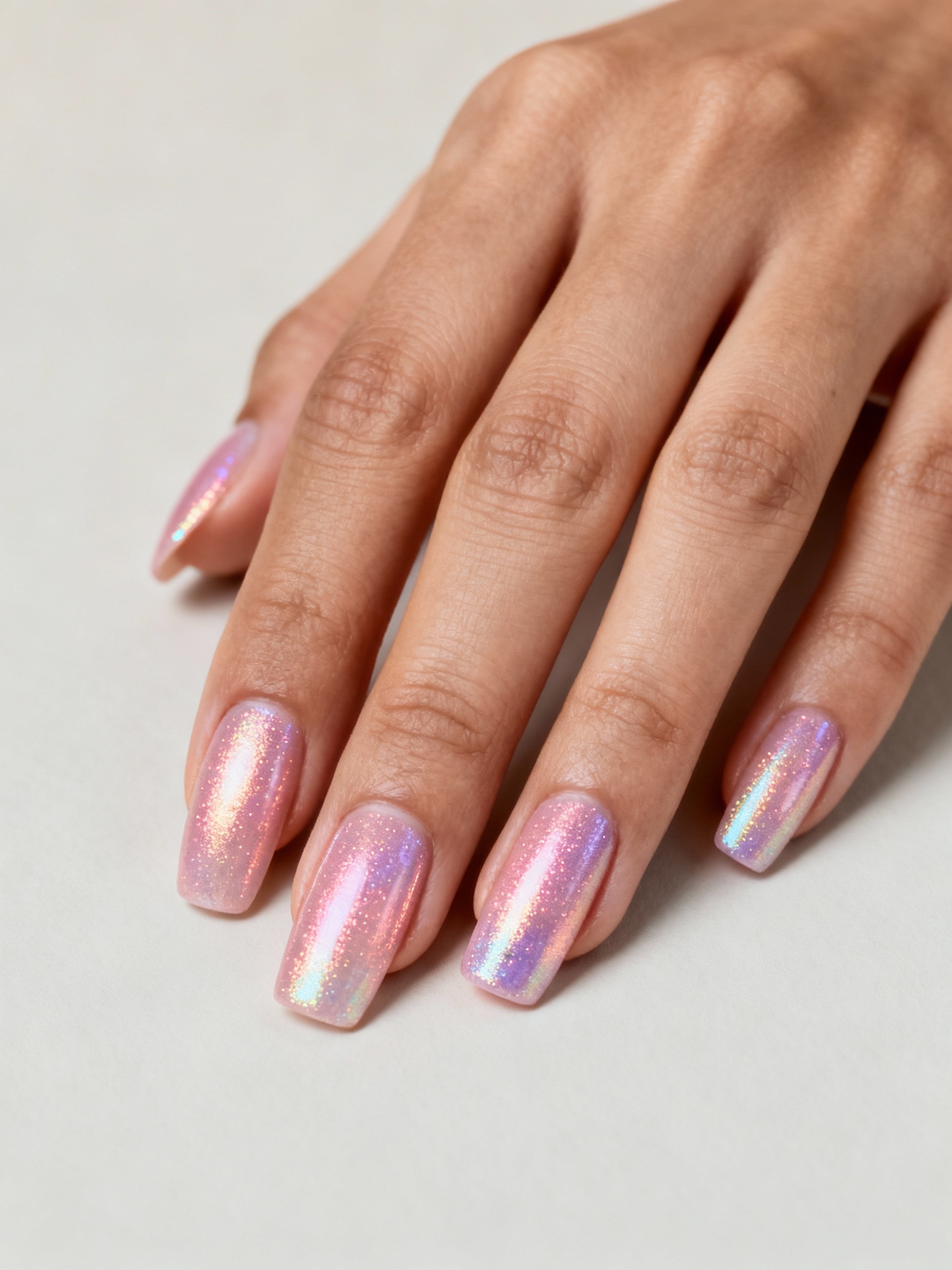 holographic pink prismatic sparkle