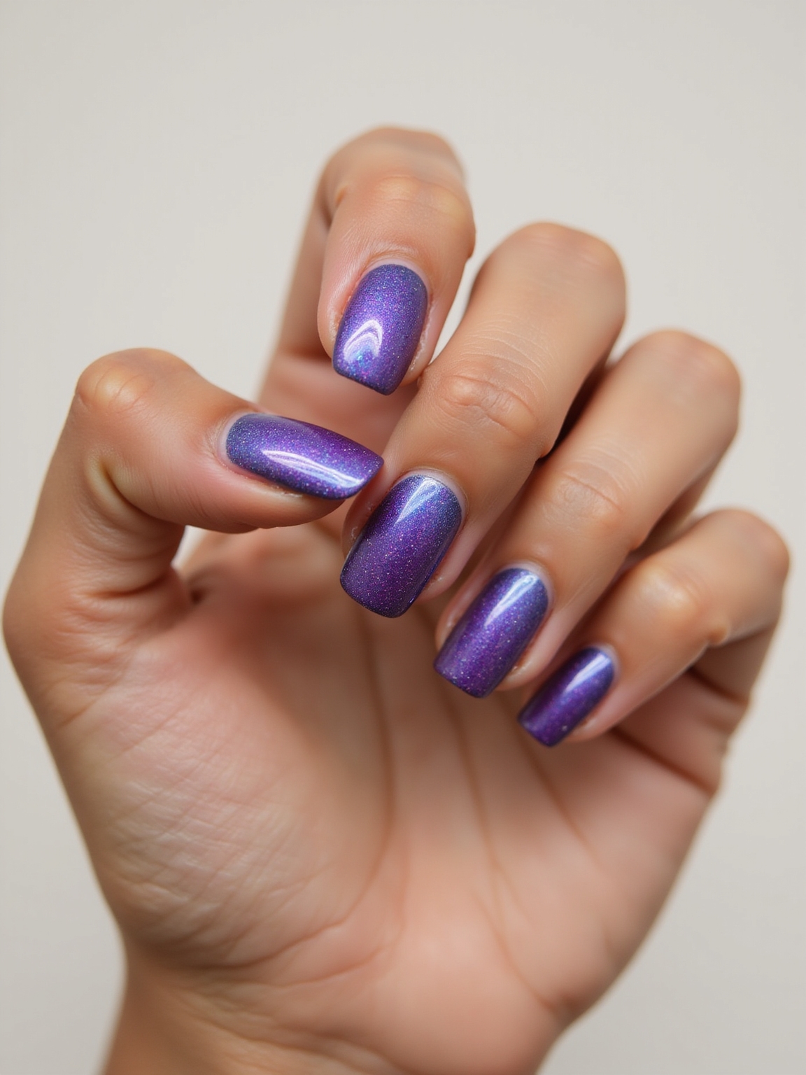 holographic purple stiletto tips