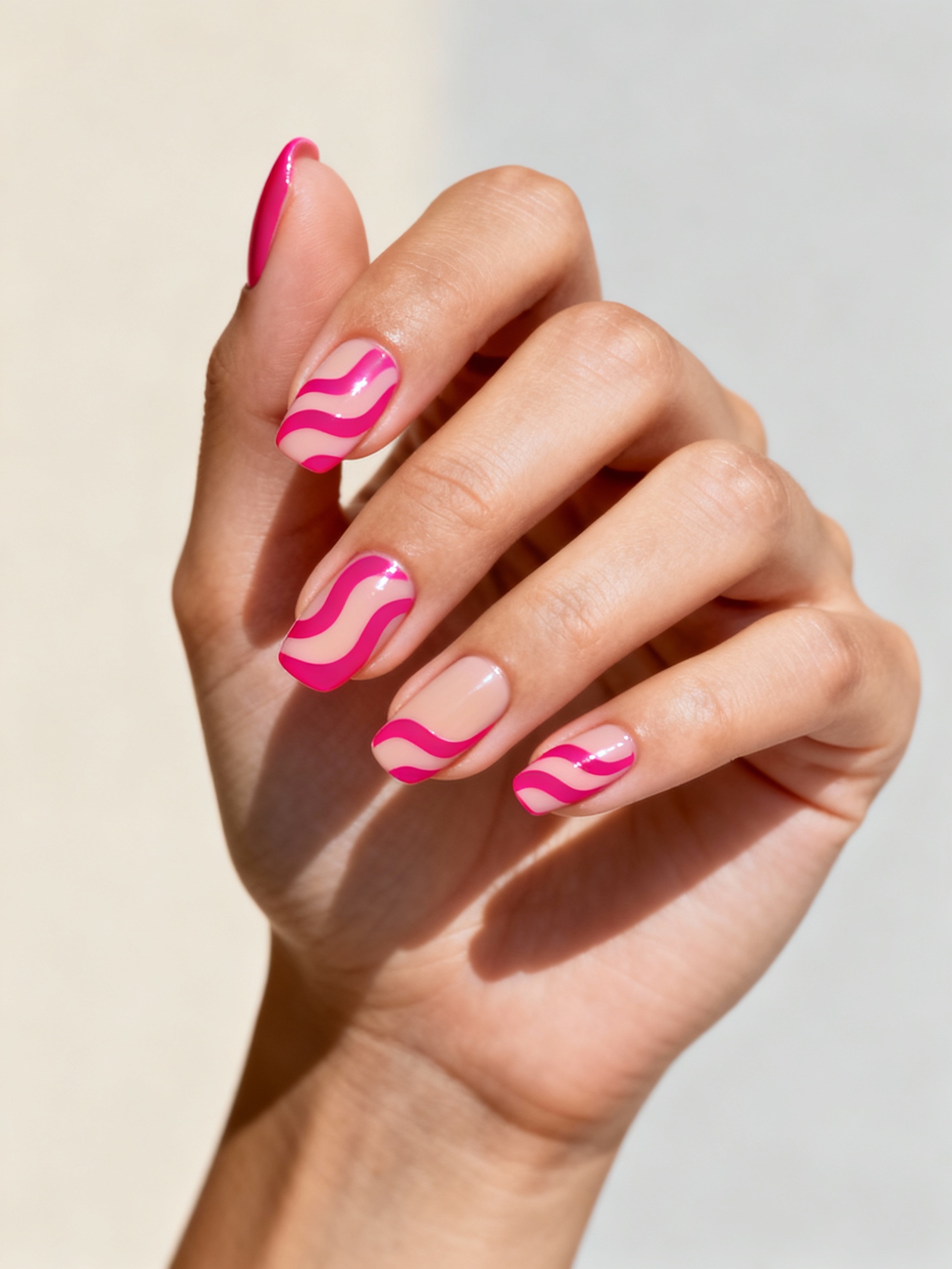 hot pink wavy peach gloss