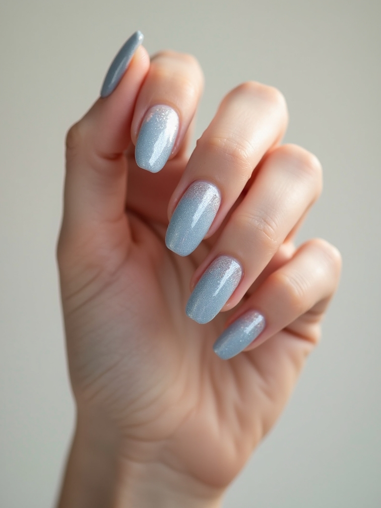 icy blue to silver ombr
