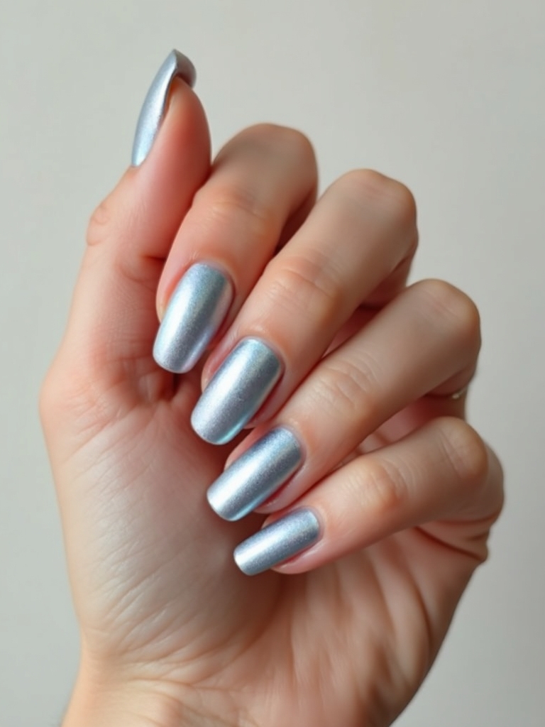 icy chrome ombr nails
