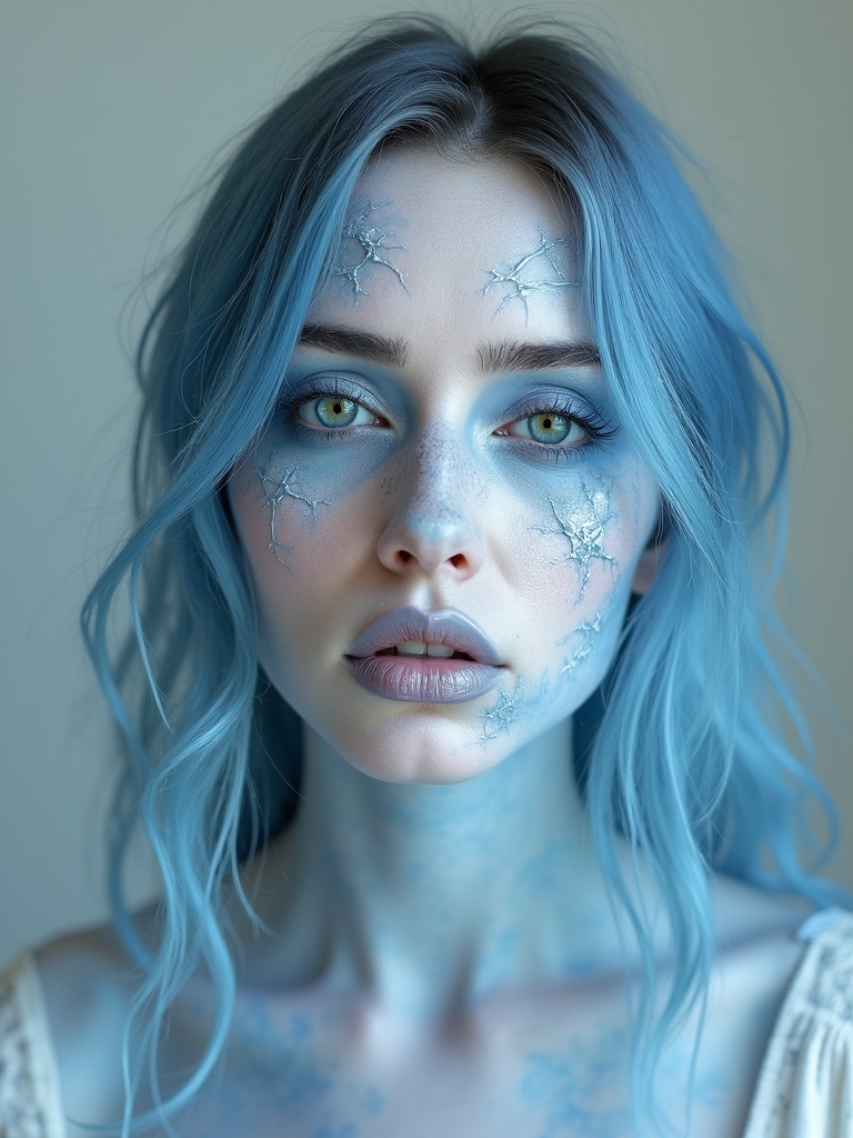 icy frosted crystalline corpse makeup