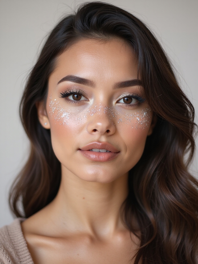 icy glittered snowflake freckles